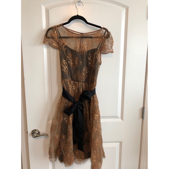 Moulinette Soeurs Honeyed Lace Copper Dress - Picture 2 of 3